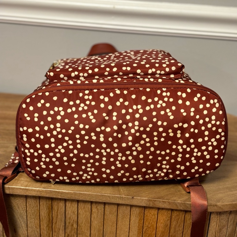 Red/White Polka Dot Nylon Backpack - Picture 9 of 9